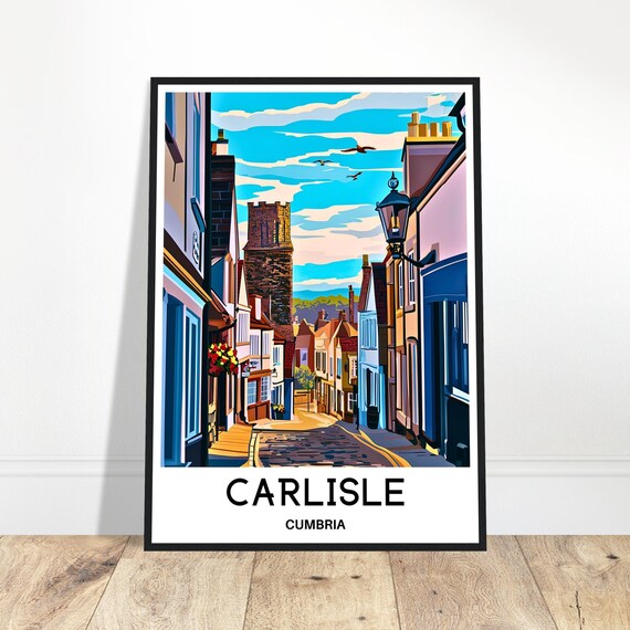 Carlisle Travel Print Cumbria Poster English Art England Lover Gift Wall Hanging City Illustration Home Office Decor