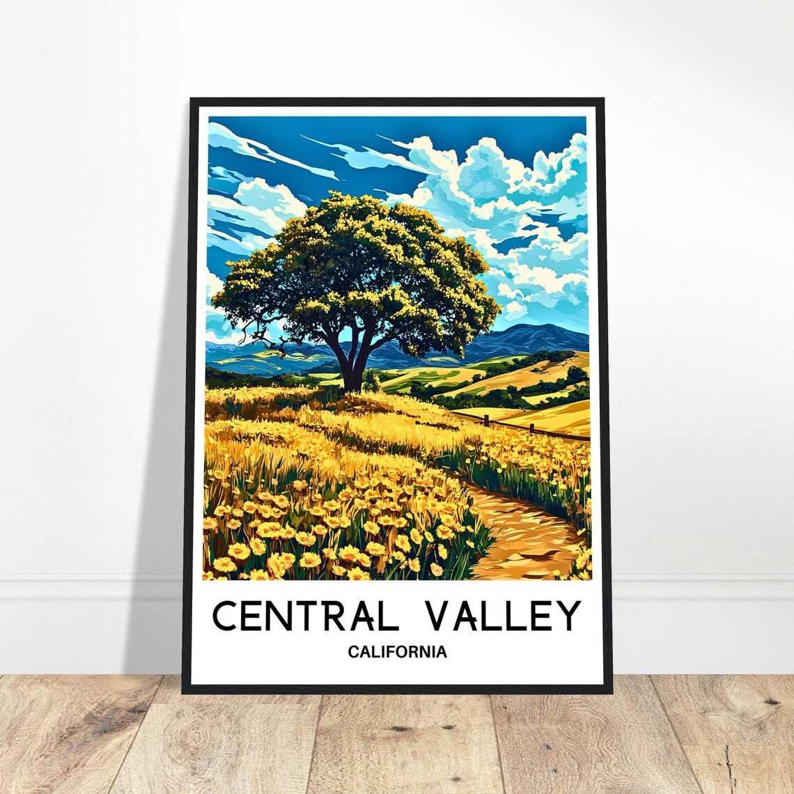 Central Valley Travel Print Poster Art Lover Gift Wall Hanging Home Office Decor Illustration