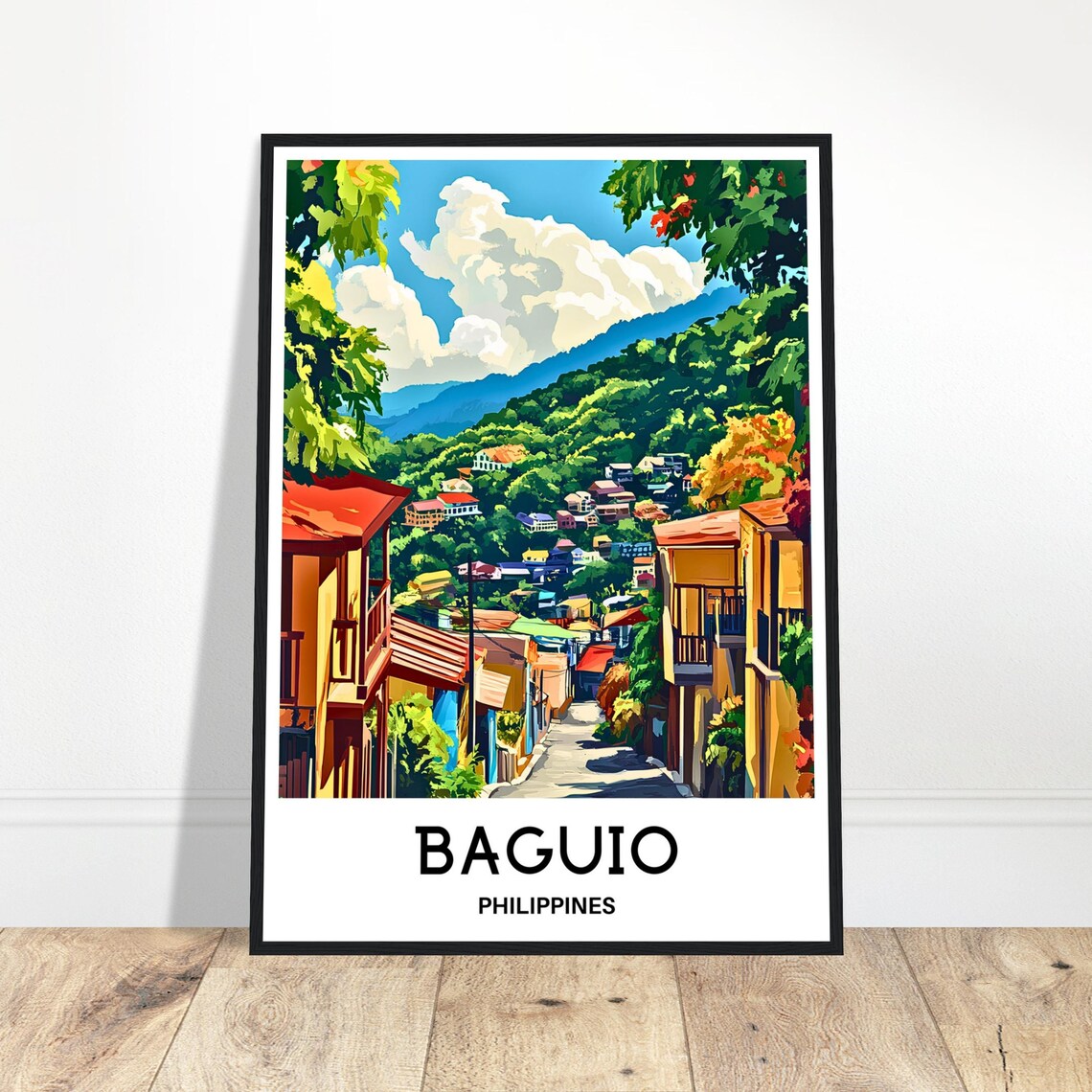 Baguio Travel Poster, Philippines City Art Print