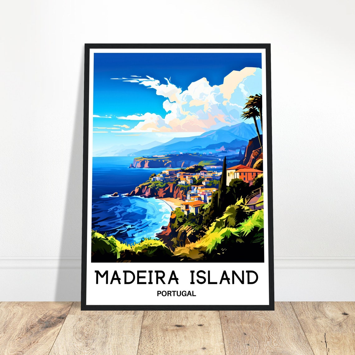 Madeira Travel Poster Madeira Travel Print Madeira Island Print Madeira Lover Gift Madeira Wall Art Madeira Painting Madeira Portugal Print