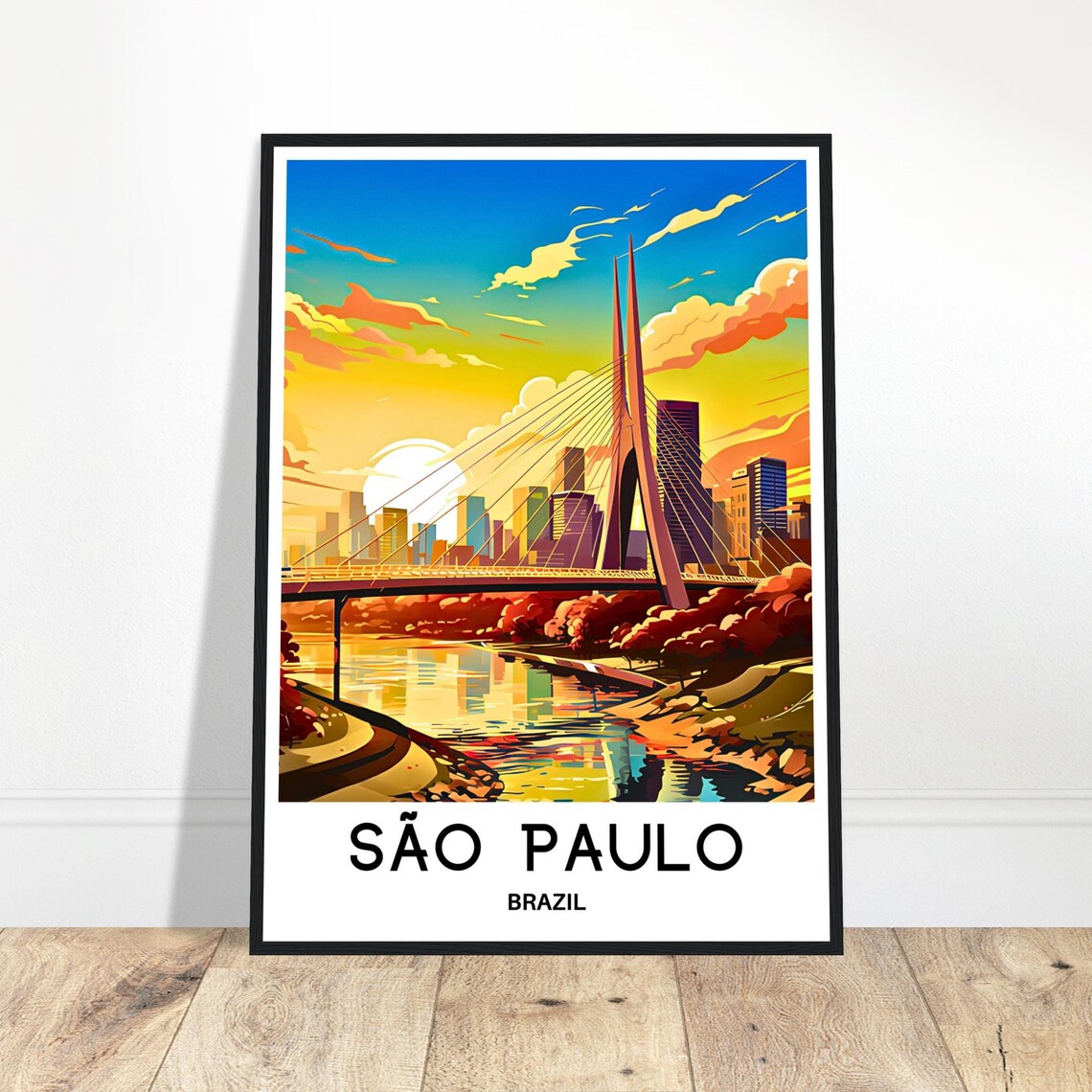 Sao Paulo Travel Poster, Brazilian Art Print