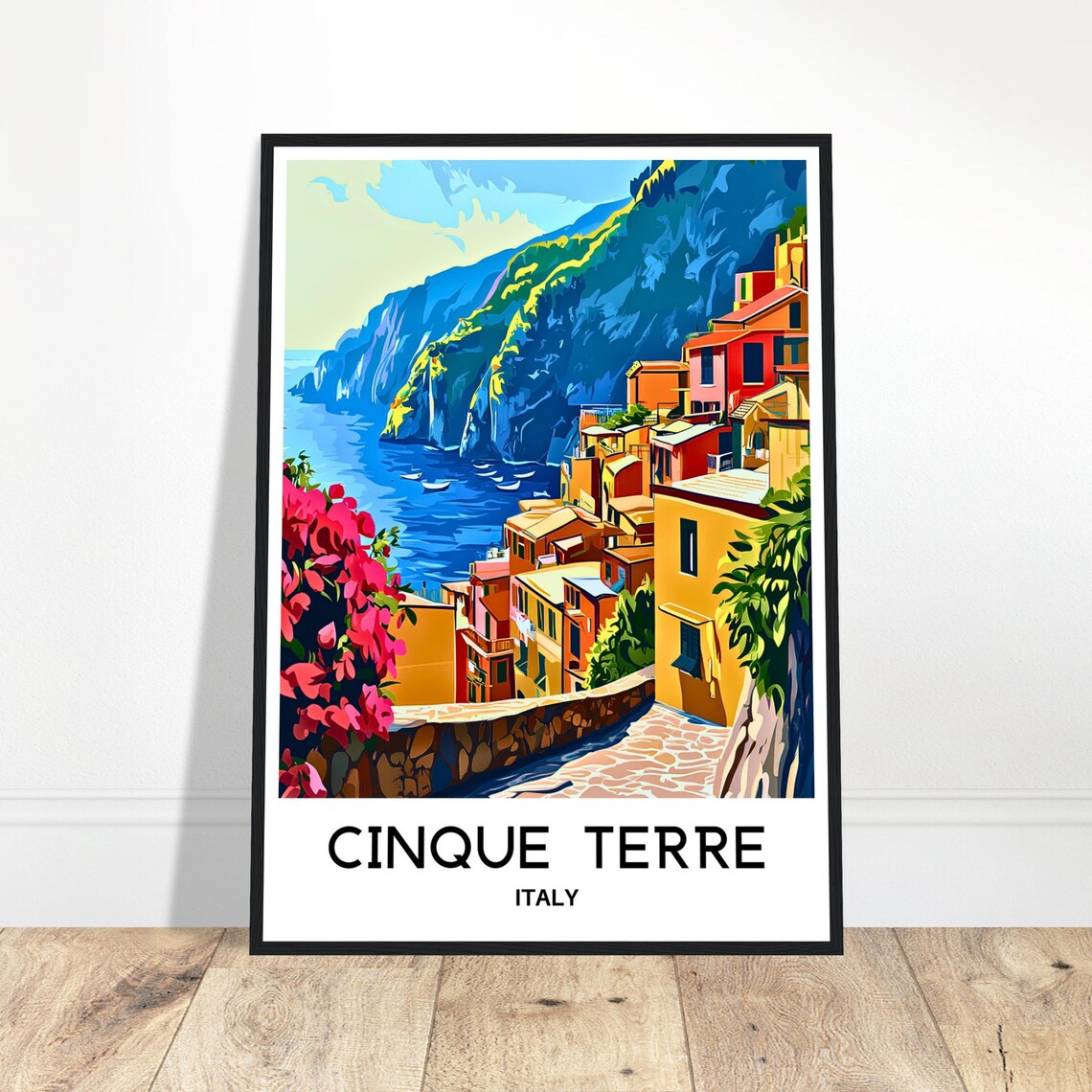 Cinque Terre Italy Colorful Coastal Village Travel Art Print