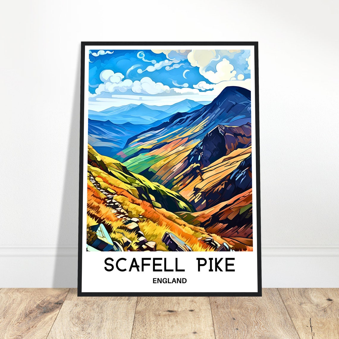 Scafell Pike England Dramatic Mountain Ridge Lake District Poster