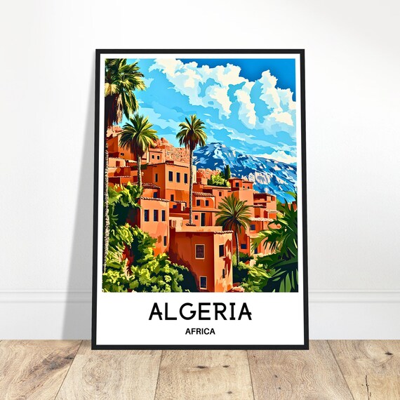Algeria Travel Print Algeria Poster African Art Print Africa Lover Gift Wall Hanging Art Home Office Desk Decor Algeria Illustration