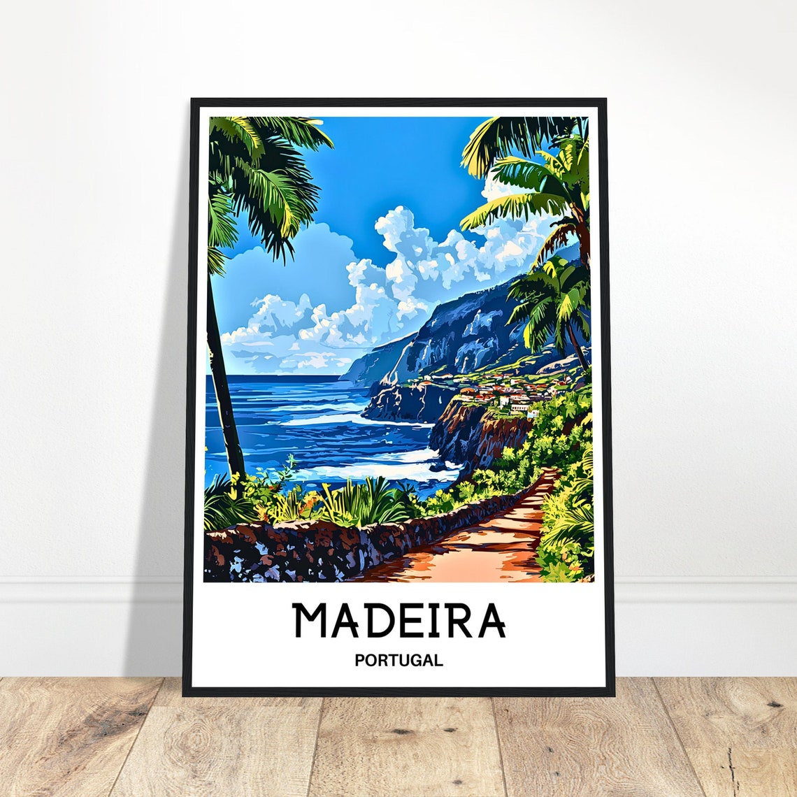 Madeira Travel Print Portugal Poster Portuguese Art Print Madeira Lover Gift Portugal Wall Hanging Art Madeira Island Home Office Decor