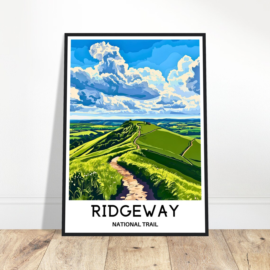 Ridgeway National Trail England Chalk Hills Hiking Path Travel Poster