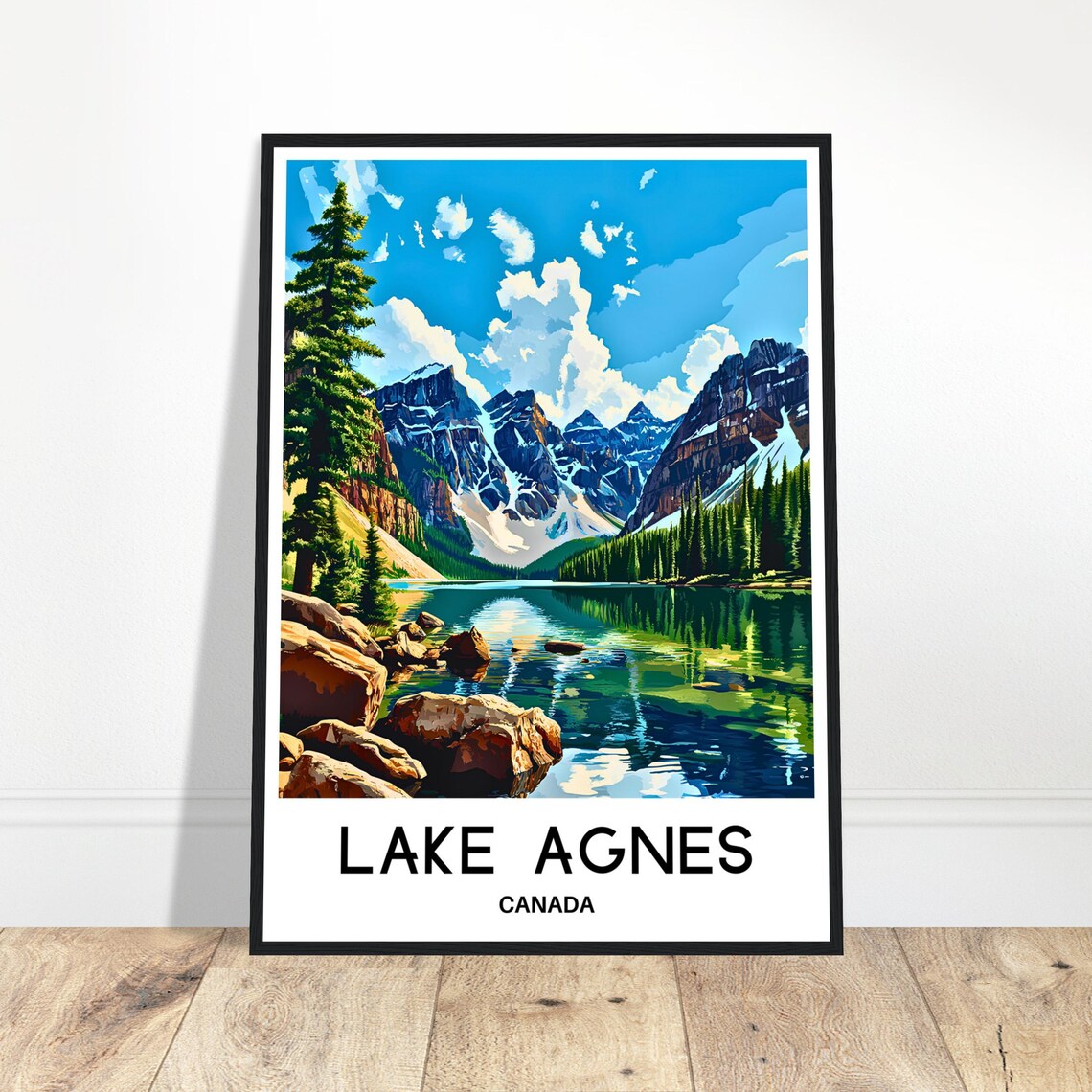 Lake Agnes Canada Rocky Mountain Alpine Lake Banff Travel Poster