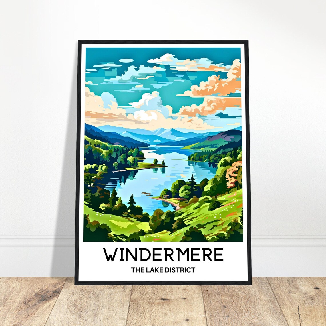 Windermere Travel Poster, Lake District Wall Art