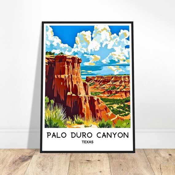 Palo Duro Canyon Texas Red Rock Desert Landscape Travel Poster