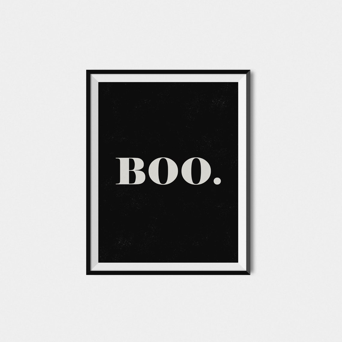 Boo Minimalist Black And White Serif Halloween Party Wall Poster - Image 3