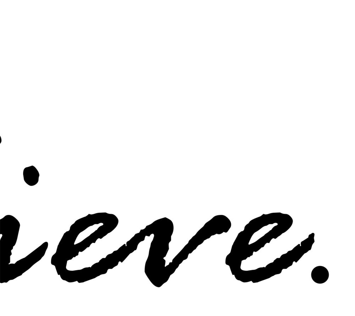 Believe Script Typography Minimalist Motivational Word Wall Art Poster - Image 3