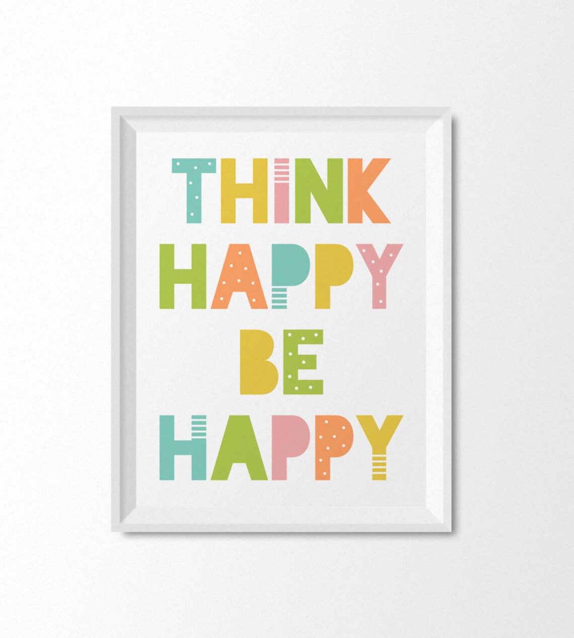 Be Happy Nursery Quote Art Print for Kids Rooms - Image 2