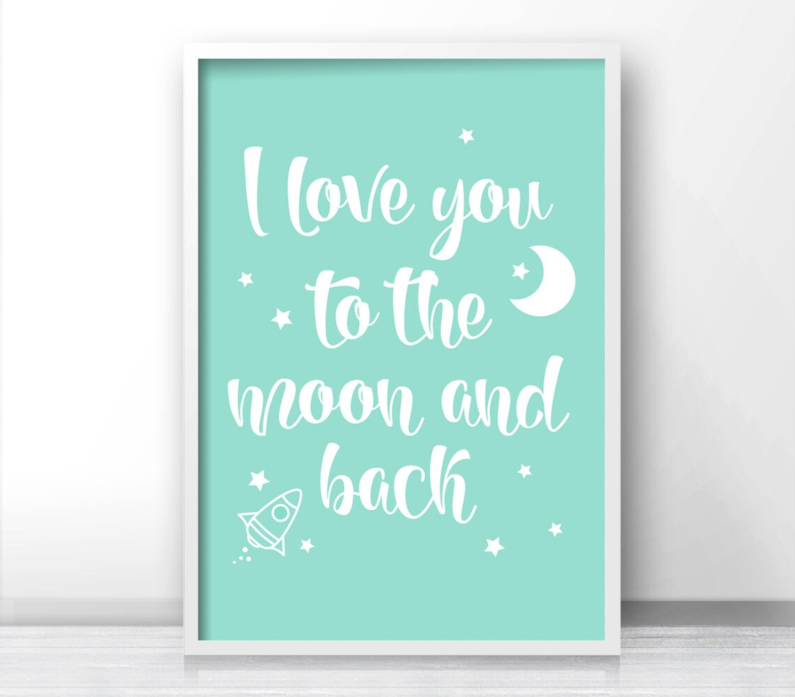 Moon And Stars Nursery Quote, Gender Neutral Art Print - Image 2