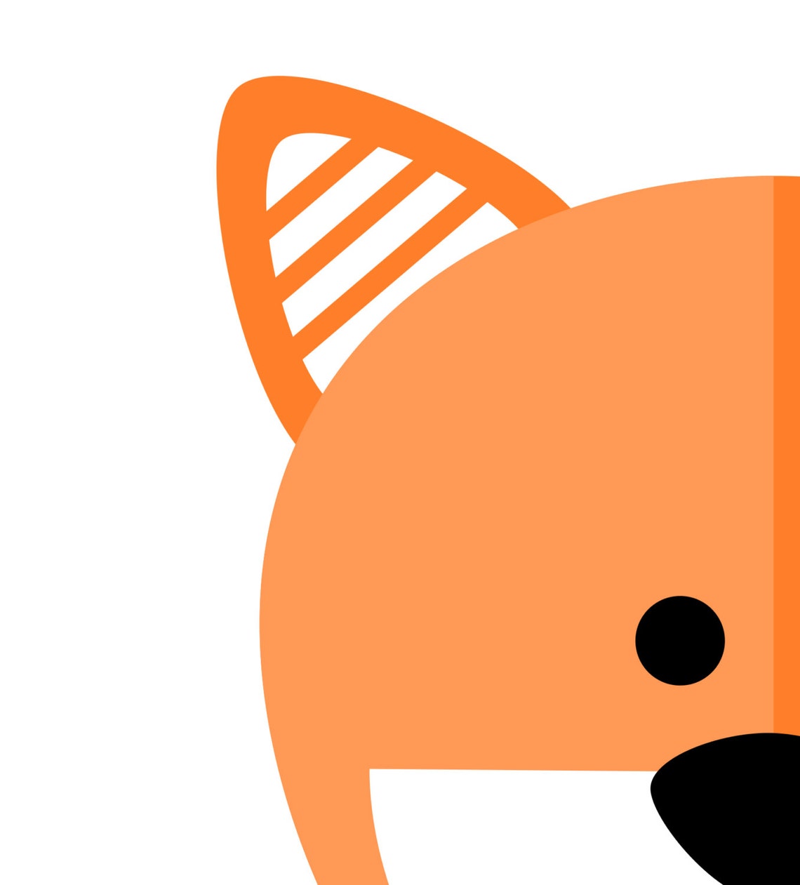 Orange Geometric Fox Head Kids Animal Nursery Wall Poster Fox Decor - Image 4