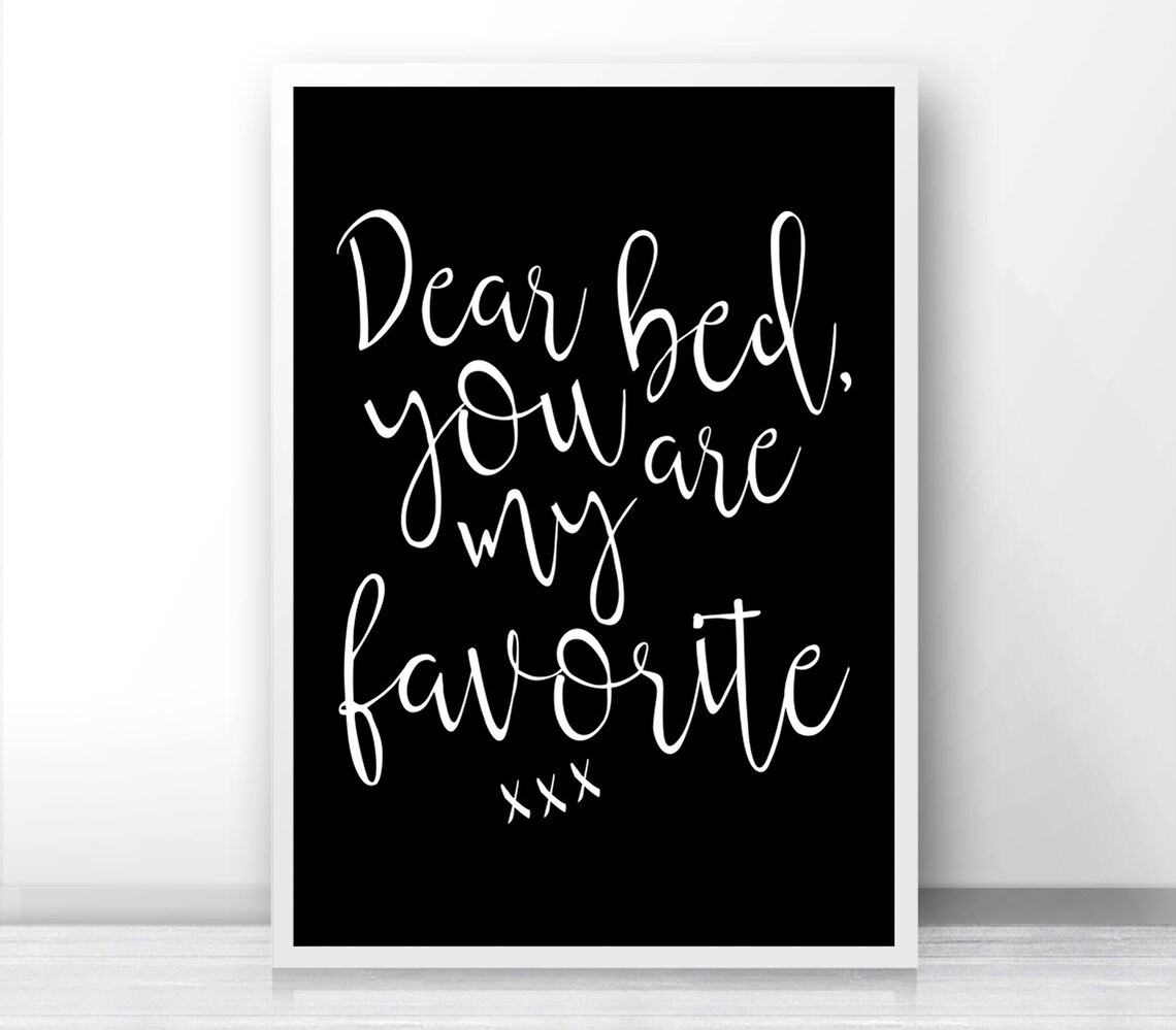 Bedroom Typography Print, Black and White Wall Art - Image 4
