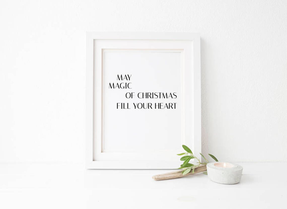 May Magic Of Christmas Fill Your Heart Black Serif Minimalist Print - Image 3