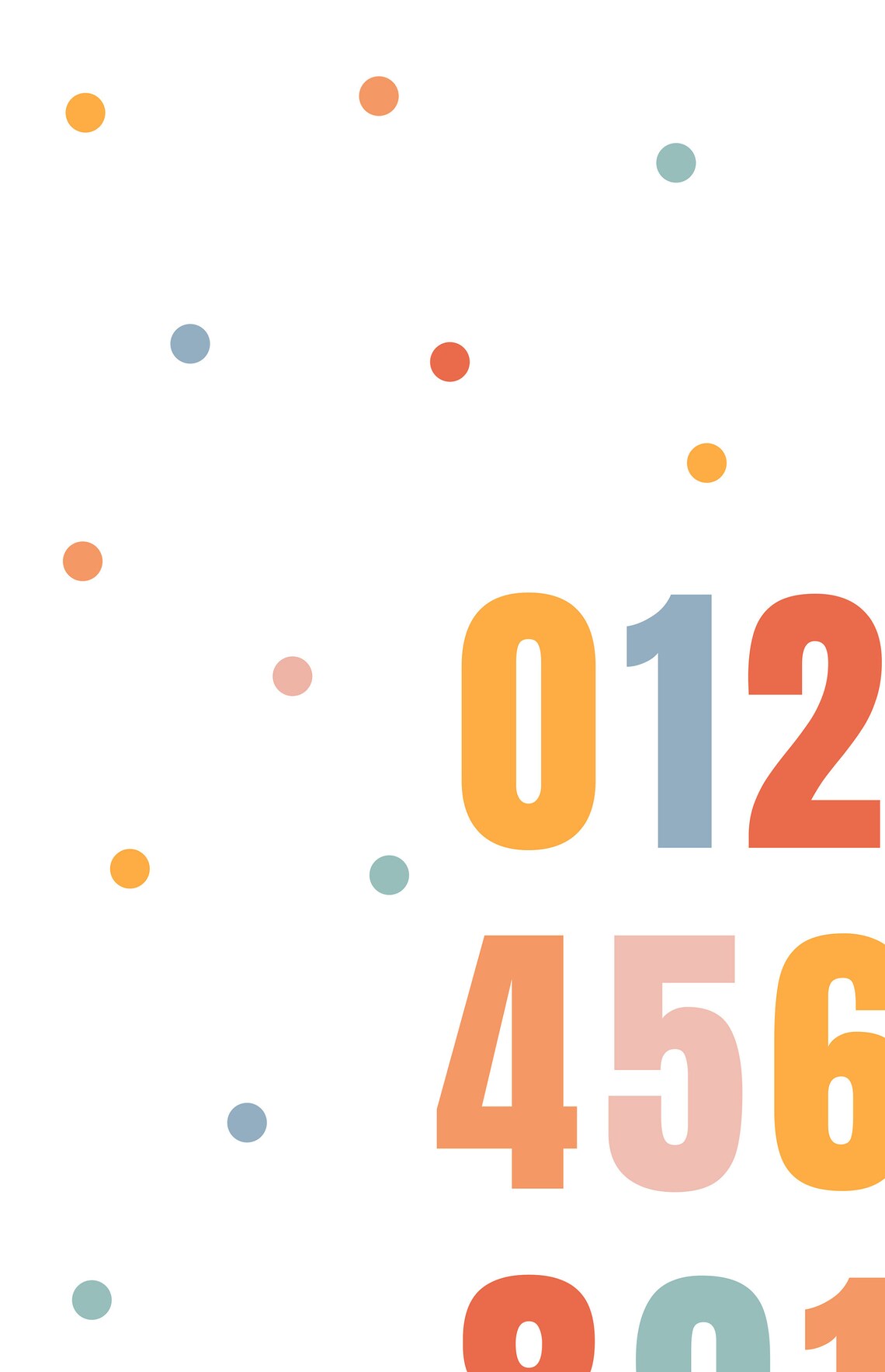 Numbers 1 To 10 Print Bright Kids Nursery Playroom Wall Art Poster - Image 2