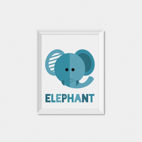 Elephant Nursery Art Print, Safari Nursery Decor