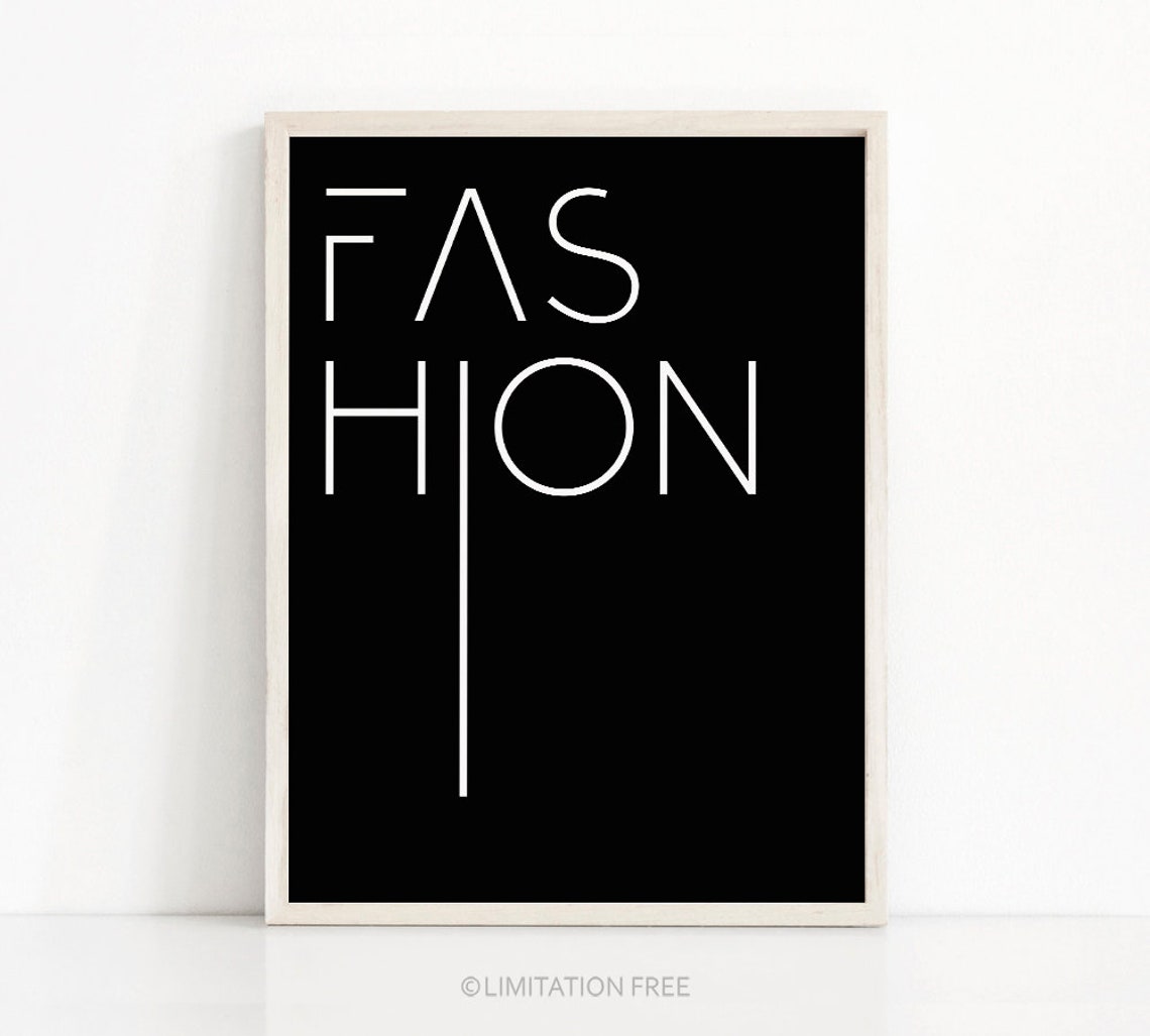 Fashion Bold Split Typography Black And White Modern Wall Art Poster