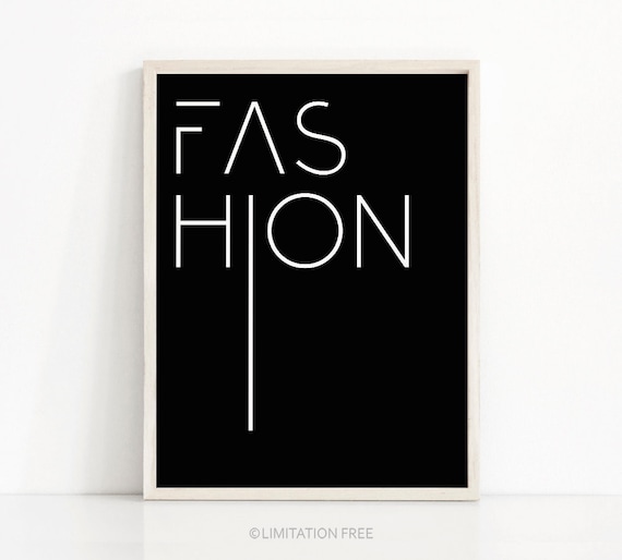 Fashion Bold Split Typography Black And White Modern Wall Art Poster