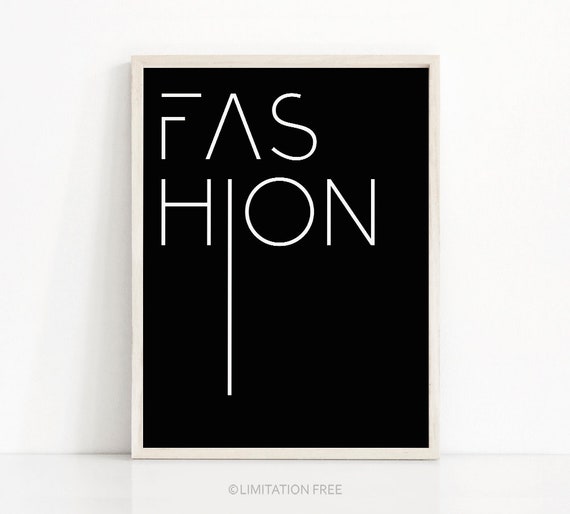 Fashion Print Black White Print Decor Fashion Poster Instant Art Wall Art Modern Typography Print