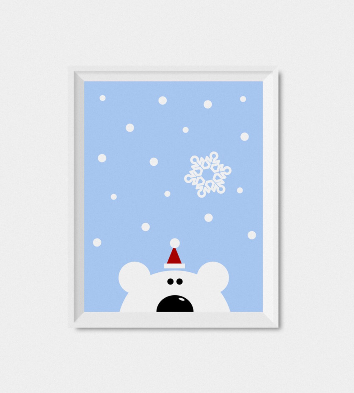 Polar Bear Christmas Art Print, Winter Holiday Decor - Image 3