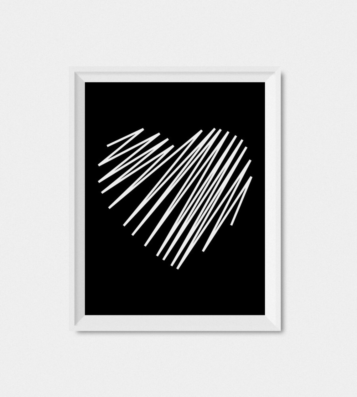 Black And White Heart Art Print, Modern Wall Decor - Image 2
