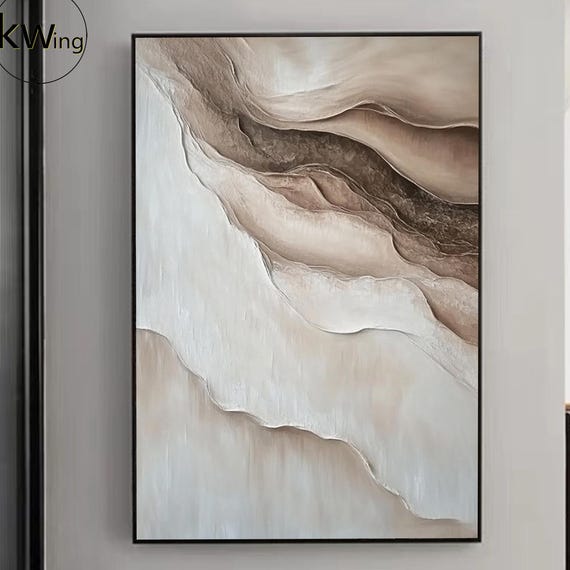 Large Beige Abstract Texture Oil Painting Beige Minimalist Wall Painting Beige Wabi Sabi Wall Art Beige Abstract Painting Home Decor