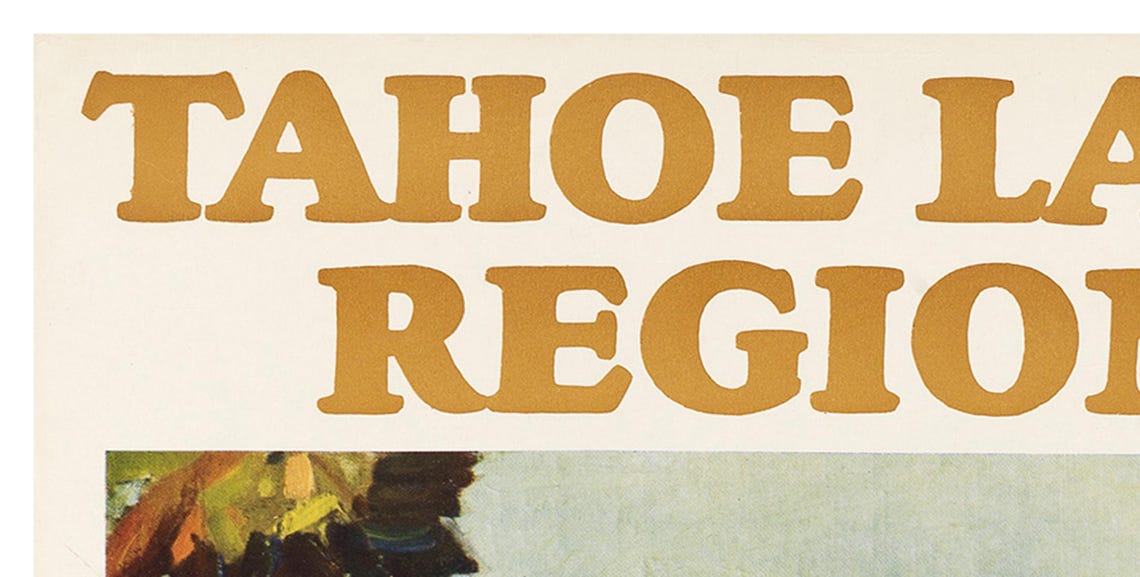 Tahoe Lake Region Southern Pacific Vintage Railroad Poster Art - Image 2