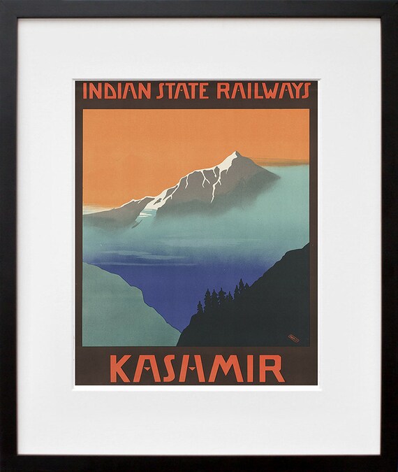 Kashmir Travel Poster India Art Indian State Railways Print Zt237a