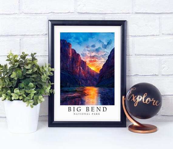 Big Bend National Park Sunset Canyon Over Rio Grande Travel Poster