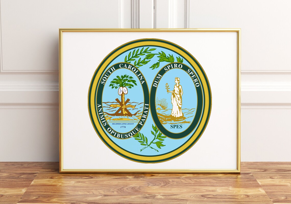 South Carolina State Seal Poster Print, State Emblem