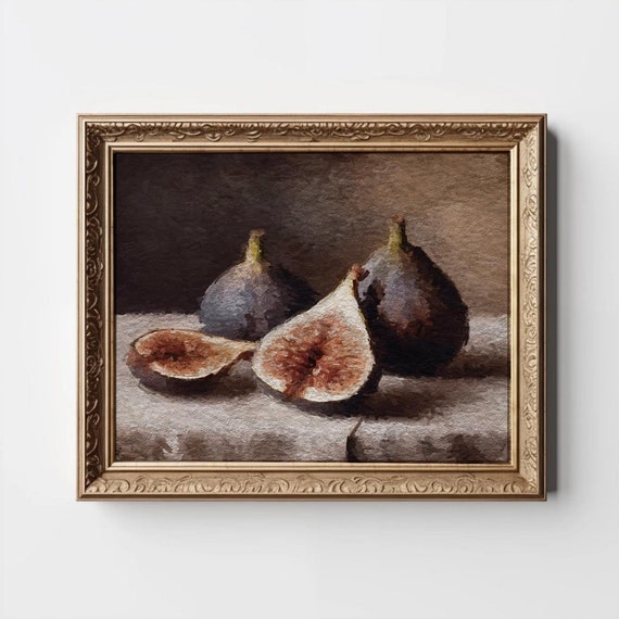 Moody Fig Vintage Still Life Art Print