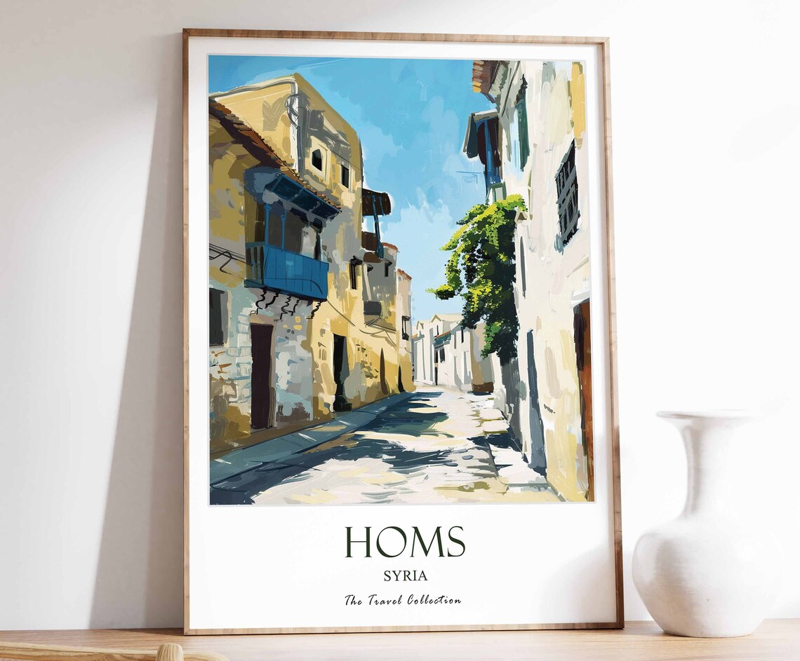 Homs Syria Old Town Blue Balcony Street Travel Collection Poster