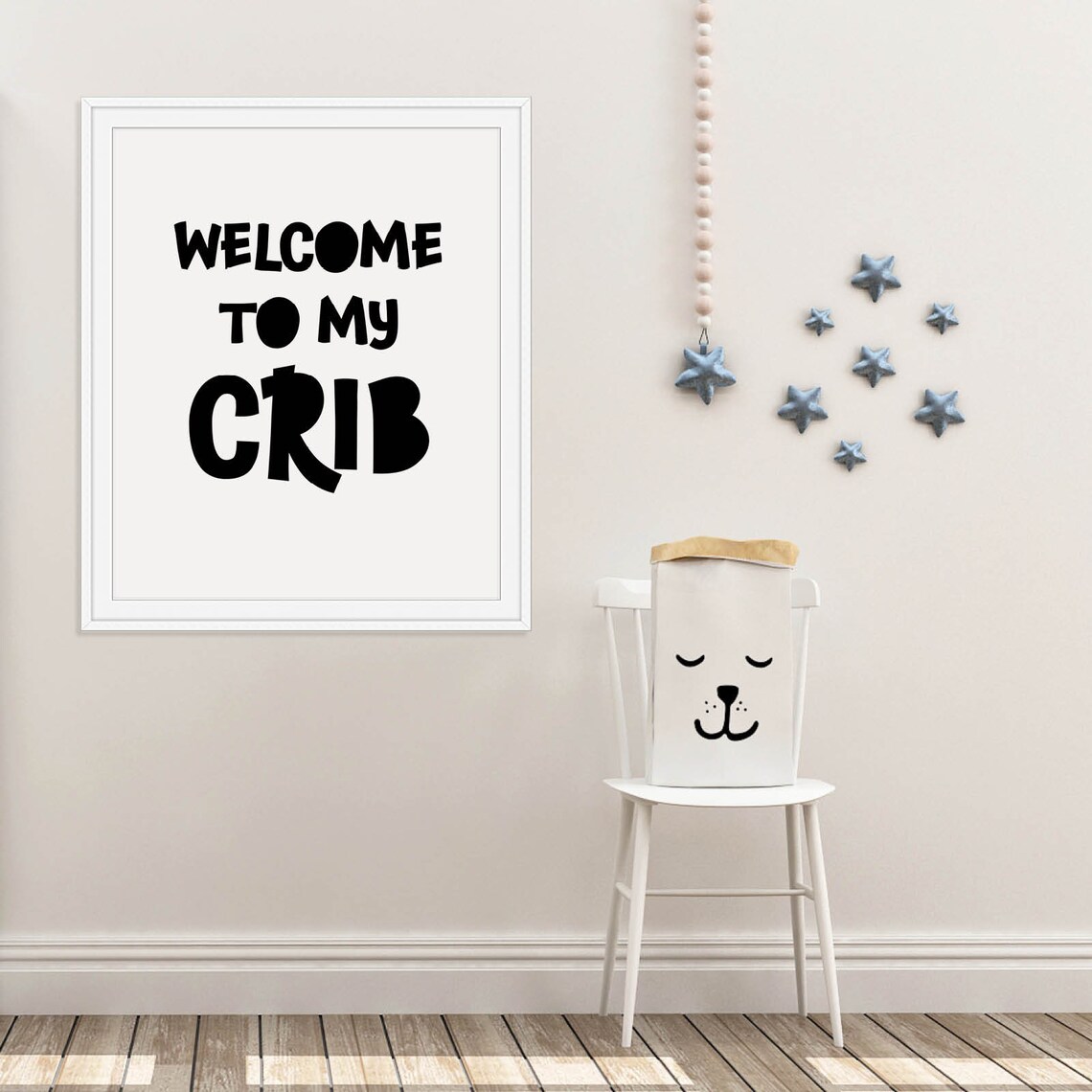 Welcome To My Crib Nursery Art Black White Baby Room Wall Poster - Image 4