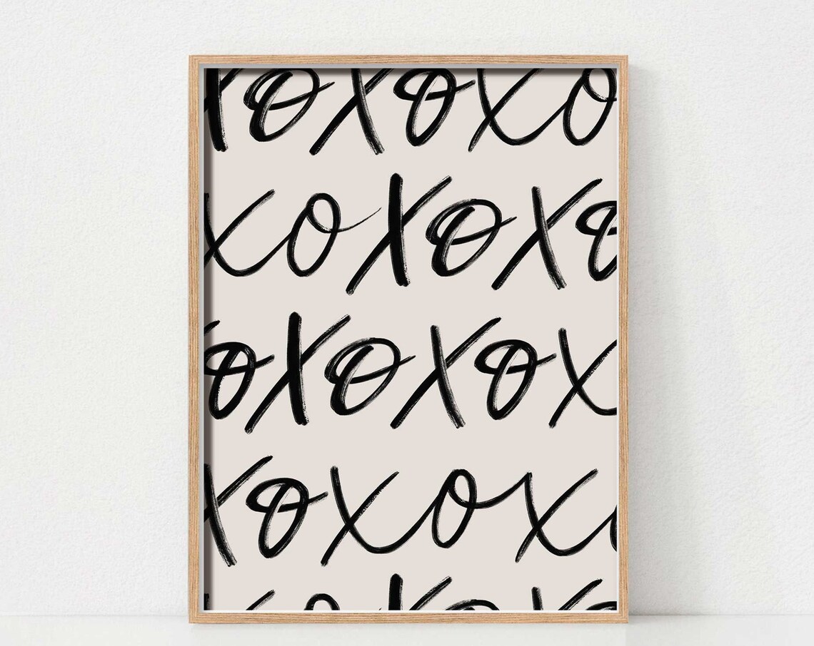 Modern Xoxo Minimalist Art Print, Scandinavian Decor