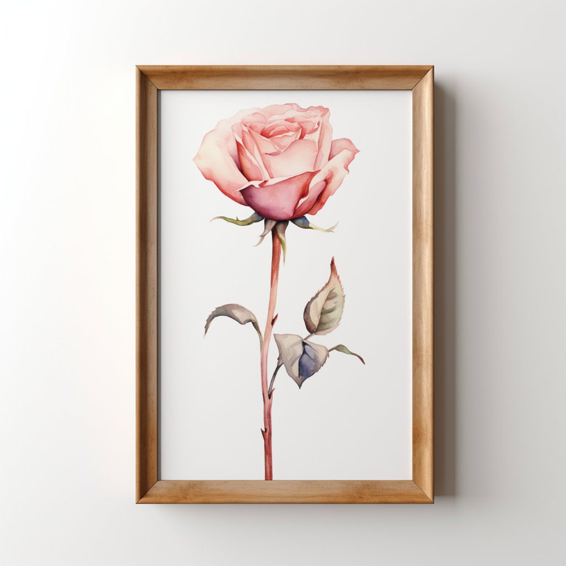 Rose Watercolor Wall Art Watercolor Rose Pink Rose Watercolor Pink Rose Painting Floral Watercolor Rose Wall Art Blush Pink