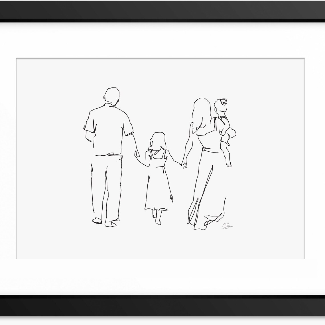 Family Print Family Line Art Family Drawing Family Portrait Family Portrait Family Illustration Mothers Day Gift Wall Art Mom Mum