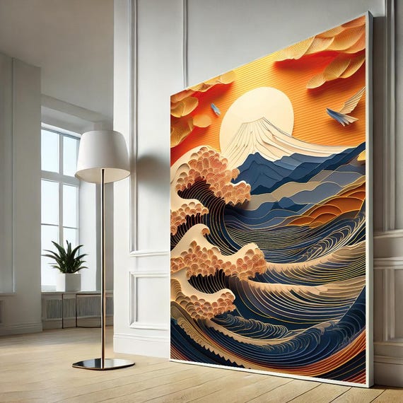 Hokusai Great Wave Canvas Wall Art Stunning Japanese Print For Home Decor Lovers And Ocean Enthusiasts