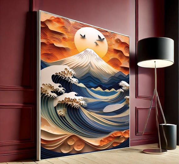 Hokusai Great Wave Canvas Wall Art Stunning Japanese Print For Home Decor Lovers And Ocean Enthusiasts