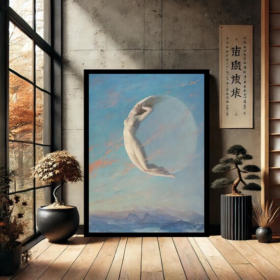 Albert Louis Aublet Selene New Moon Giclee Canvas Wall Art Modern Print Painting