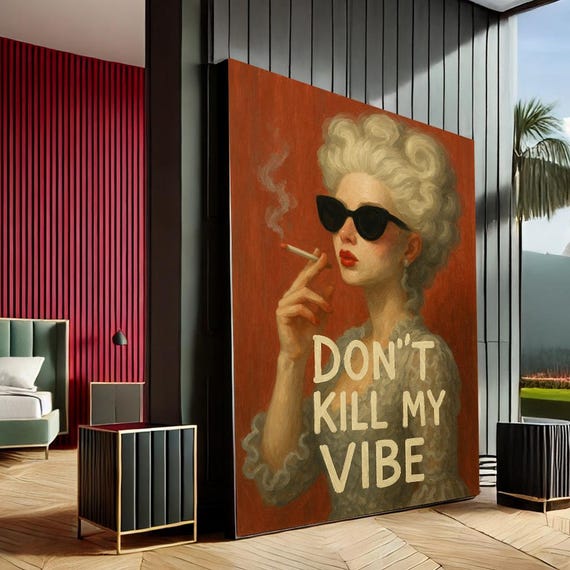 Empowering Retro Woman Pop Art Canvas Wall Print Bold Red Living Room Decor Statement Piece