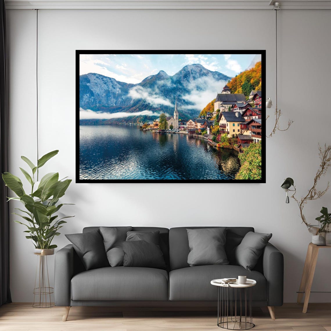 Hallstatt Austria Lakeside Village Mountain Lake Alpine Town Wall Art