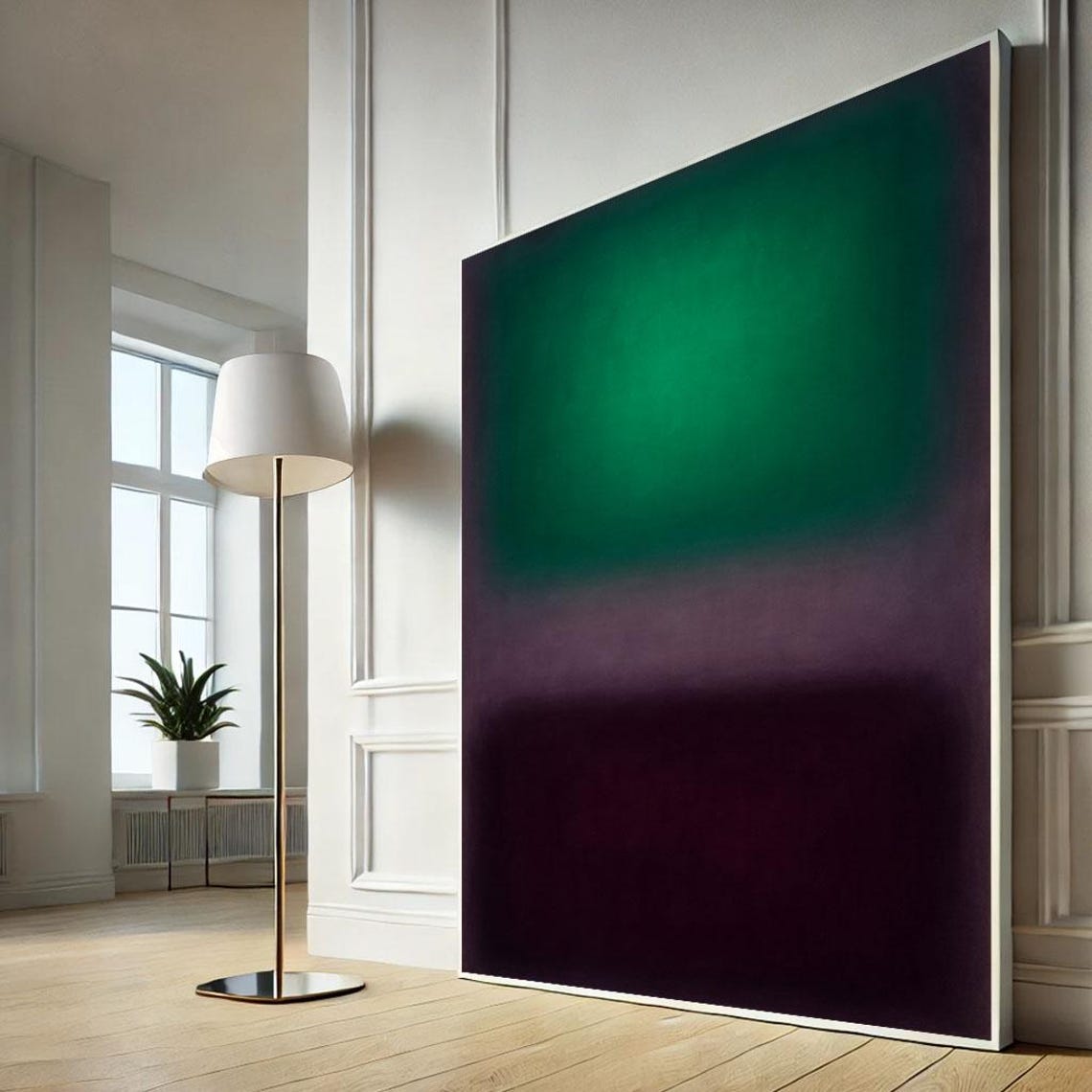 Mark Rothko Inspired Emerald Green Plum Color Field Abstract Poster