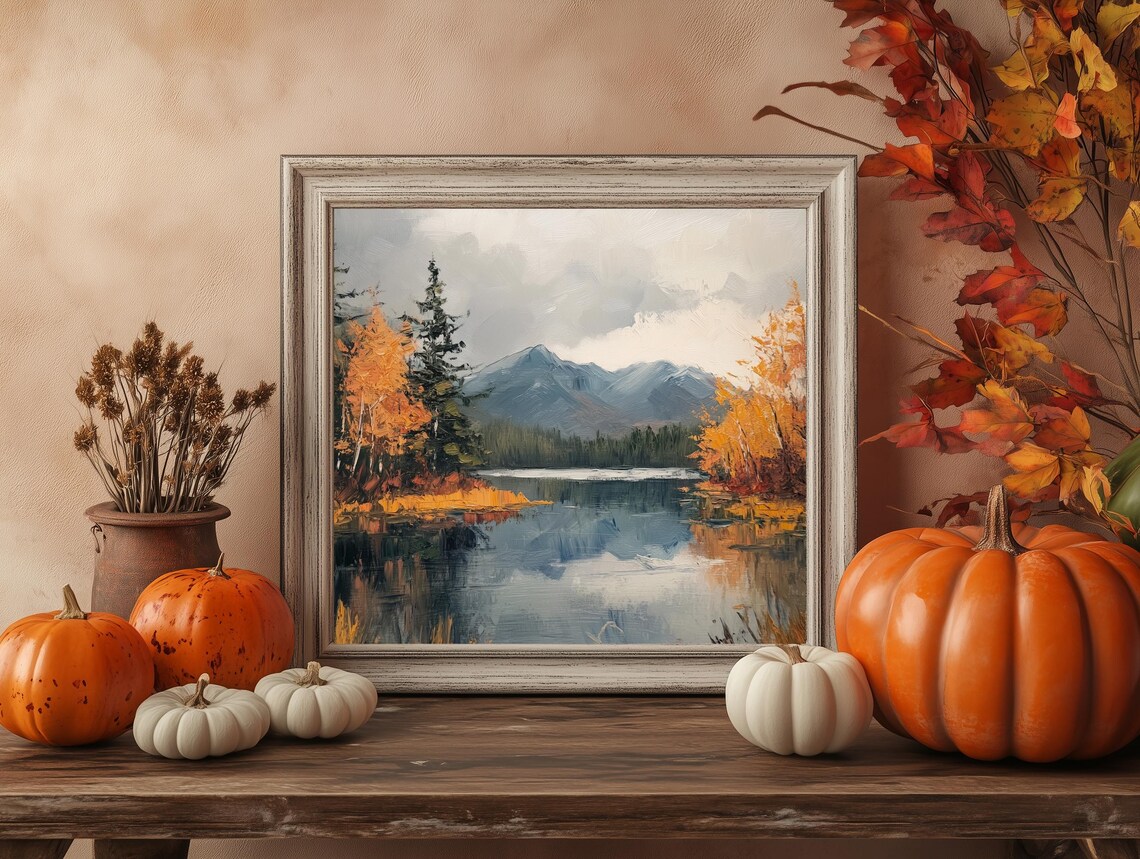 Rustic Autumn Landscape Vintage Country Decor Art Print - Image 4