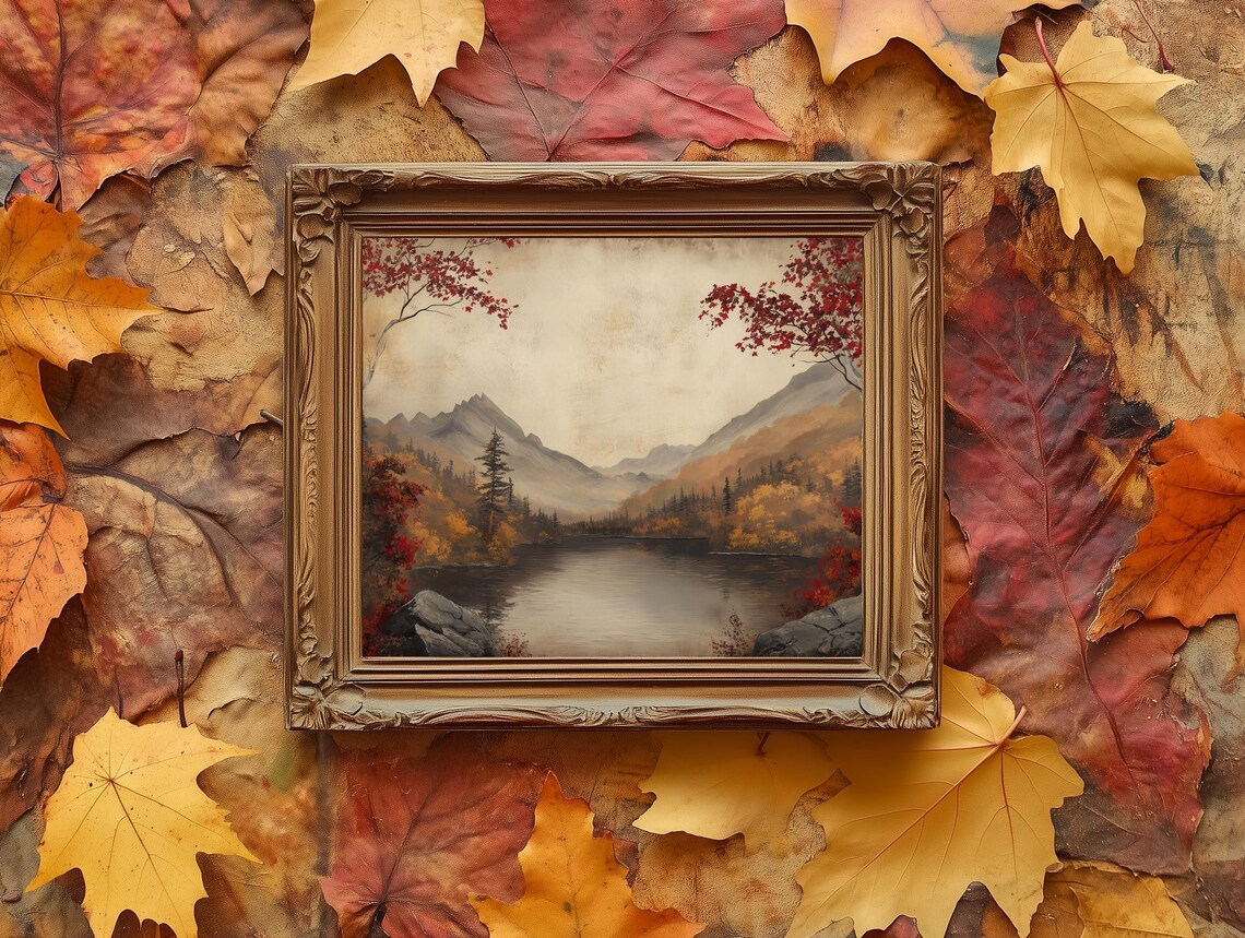 Vintage Autumn Landscape, Rustic Country Art Print - Image 2