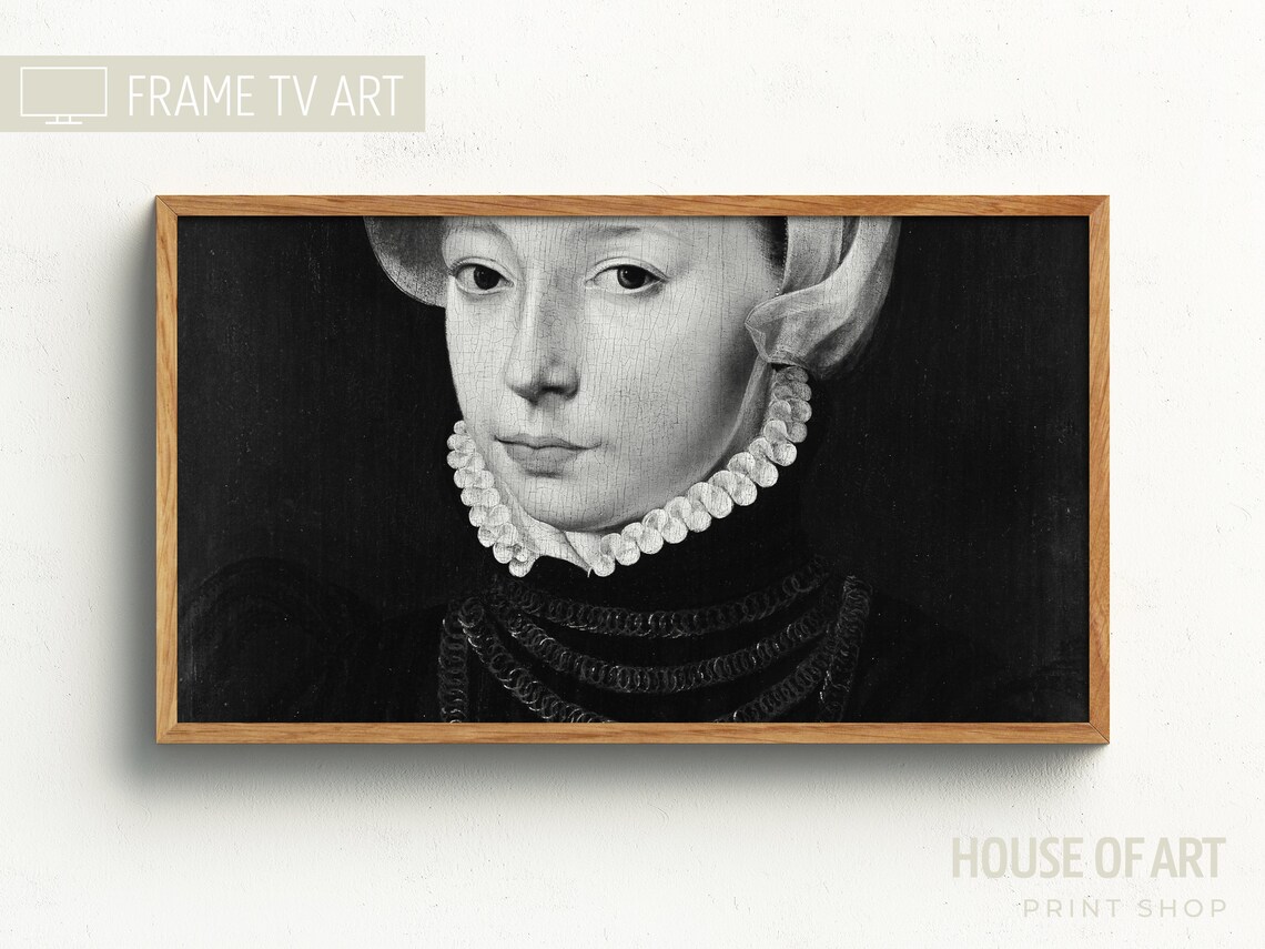 Black And White Portrait Of Young Woman White Cap Vintage Art Poster - Image 3