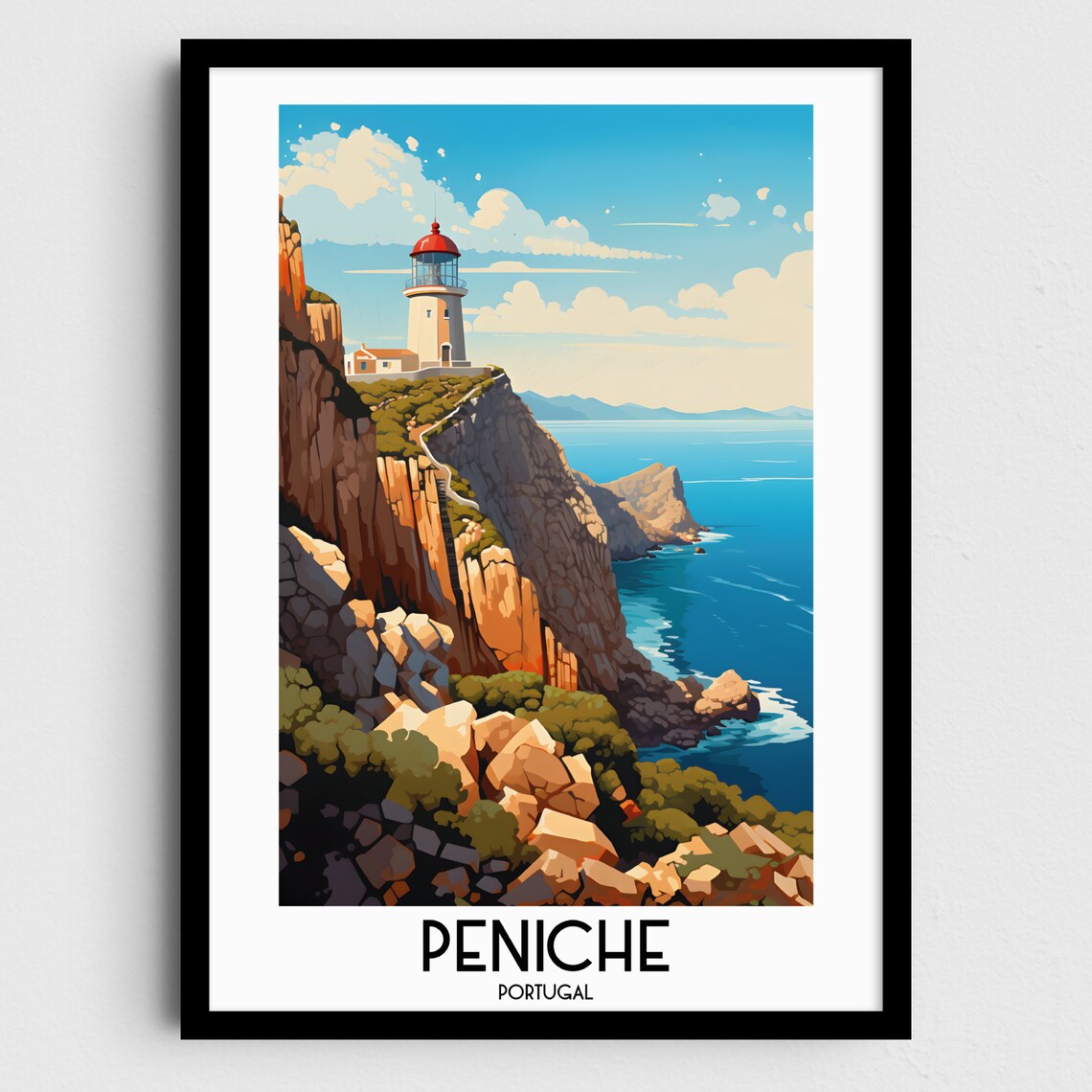 Peniche Travel Poster, Portugal Europe Wall Art