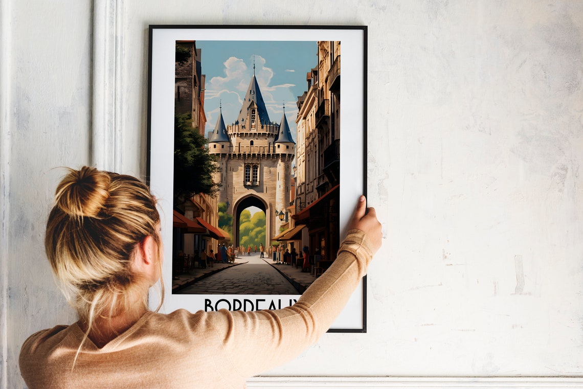 Bordeaux Travel Wall Art France Painting Gifts Europe Home Decor Prints Posters Handmade Art French - Image 2