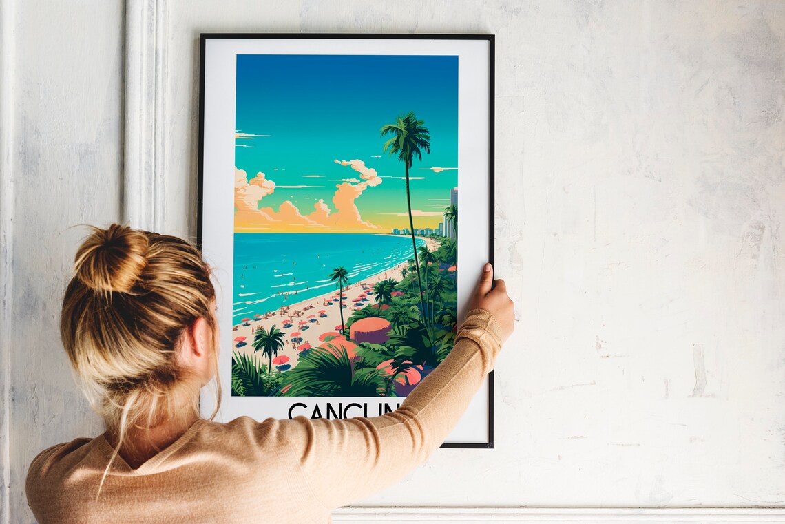 Cancun Travel Poster, Mexico Home Decor Print - Image 2